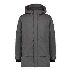 Parka męska turystyczne CMP 34K0877. Szare parki męskie CMP, m, bez wzorów, z poliesteru, sportowe, bez kaptura. Za 423.60 zł.