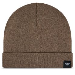 Czapka Emporio Armani. Brązowe czapki i kapelusze męskie Emporio Armani, na zimę, bez wzorów. Za 639.99 zł.