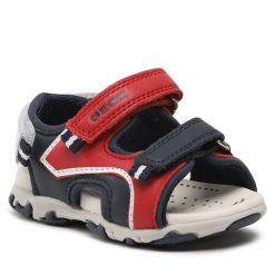 Sandały Geox. Czerwone sandały chłopięce Geox, bez zapięcia. Za 199.99 zł.