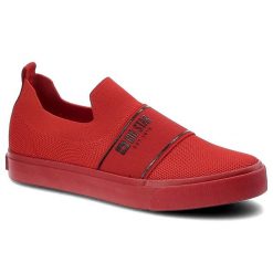 Czerwone Tenisówki Big Star Modne Buty Damskie Półbuty. Czerwone półbuty damskie Big Star, bez wzorów, eleganckie, bez obcasa, bez zapięcia. Za 99.00 zł.