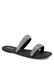 Nine West Klapki WFA2735-1 Srebrny. Szare klapki damskie Nine West, bez wzorów, z materiału, bez obcasa. Za 119.99 zł.