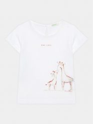 United Colors Of Benetton T-Shirt 3I1XA102U Biały Regular Fit. Białe t-shirty i topy dla dziewczynek United Colors Of Benetton, bez wzorów, z bawełny, bez ramiączek. Za 49.99 zł.