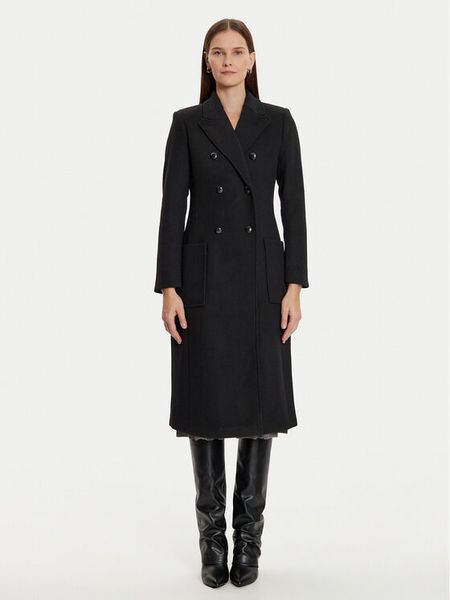 Morgan Płaszcz wełniany 242-GMIDI Czarny Regular Fit. Czarne płaszcze damskie Morgan, na zimę, bez wzorów, z syntetyku, bez kaptura. Za 599.99 zł.