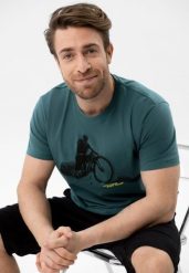 T-shirt z rowerowym printem, Comfort Fit, T-DAREN. T-shirty męskie Volcano, l, bez wzorów, z bawełny, sportowe, bez kołnierzyka. Za 59.99 zł.