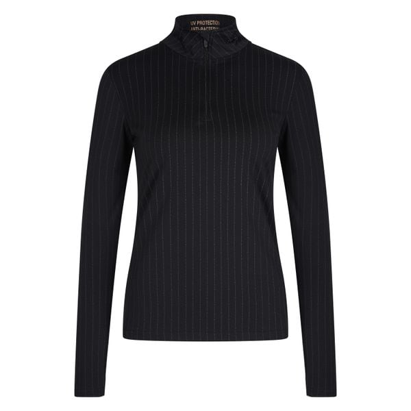 Damska koszulka do jazdy konnej Euro-Star Sole. Czarne t-shirty damskie EURO-STAR, bez wzorów, retro, bez kołnierzyka. Za 297.50 zł.