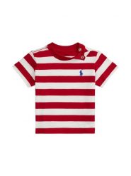 Polo Ralph Lauren T-Shirt 320A95726001 Czerwony Regular Fit. Czerwone t-shirty dla chłopców Polo Ralph Lauren, bez wzorów, z bawełny, bez ramiączek. Za 199.99 zł.