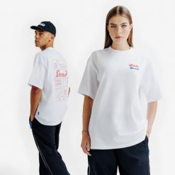 Koszulka Graph unisex Elementals. Białe t-shirty damskie Decathlon, m, bez wzorów, z bawełny, bez kołnierzyka. Za 69.99 zł.