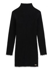 Guess Sukienka dzianinowa J6BK18 Z1303 Czarny Slim Fit. Czarne sukienki dla dziewczynek Guess, z aplikacjami, z dzianiny, bez ramiączek. Za 234.99 zł.