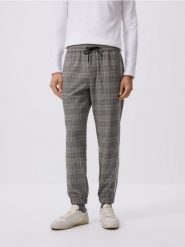 Spodnie jogger z lampasami - szary. Szare spodnie materiałowe męskie Reserved, l, bez wzorów, z tkaniny. Za 139.99 zł.