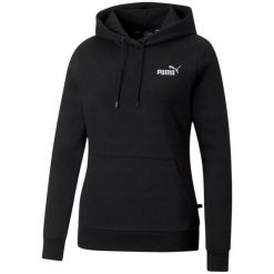 Bluza Z Haftem Dla Kobiet Essentials. Czarne bluzy damskie Puma, bez wzorów, bez kaptura. Za 276.99 zł.