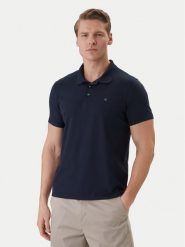 Calvin Klein Polo LV04LF200G Granatowy Slim Fit. Niebieskie koszulki polo męskie Calvin Klein, m, bez wzorów, z bawełny, bez ramiączek. Za 289.99 zł.
