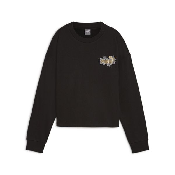 Damska bluza ESS+ CLASS ACT PUMA Black. Czarne bluzy damskie Puma, l, bez wzorów, z dzianiny, bez kaptura, na fitness i siłownię. Za 133.90 zł.