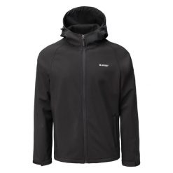 Kurtka softshell z kapturem Hi-Tec Neti II. Czarne kurtki męskie Hi-tec, m, bez wzorów, z elastanu, z kapturem. Za 191.90 zł.