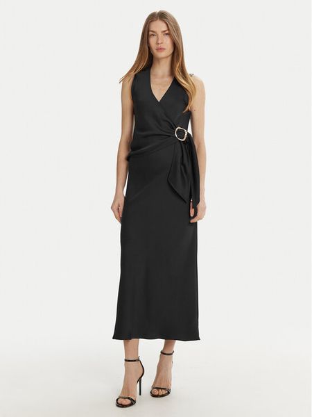 Marella Sukienka koktajlowa Titano 2513221053 Czarny Regular Fit. Czarne sukienki damskie Marella, bez wzorów, z syntetyku, wizytowe, bez kołnierzyka, bez ramiączek. Za 579.99 zł.