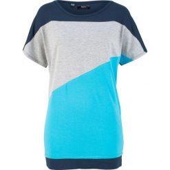 T-shirt bonprix ciemnoniebiesko-niebieski oceaniczny - jasnoszary melanż. Bluzki damskie bonprix. Za 59.99 zł.