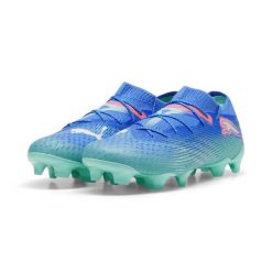 Buty piłkarskie unisex PUMA FUTURE 7 ULTIMATE Low FG/AG. Niebieskie buty sportowe męskie Puma, bez zapięcia, do piłki nożnej. W wyprzedaży za 635.20 zł.
