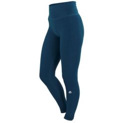 Legginsy damskie bezszwowe. Niebieskie legginsy damskie GUGGEN MOUNTAIN, l, bez wzorów, z elastanu. W wyprzedaży za 197.76 zł.