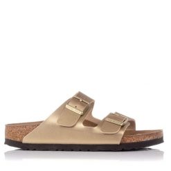 Klapki damskie Birkenstock Arizona BS. Szare klapki damskie Birkenstock, bez wzorów, z materiału, bez obcasa, bez zapięcia. Za 441.00 zł.