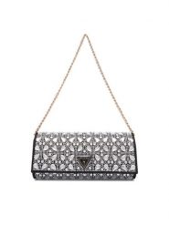 Guess Torebka Elsie Mini HWSC96 50710 Srebrny. Szare kopertówki damskie Guess, z aplikacjami, z materiału, bez dodatków. Za 719.99 zł.