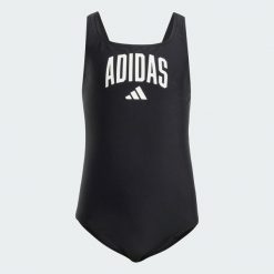 Strój kąpielowy Collegiate V-back Kids. Białe stroje kąpielowe dla dziewczynek Adidas, bez wzorów, z elastanu. Za 154.20 zł.