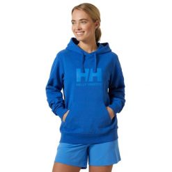 Damska bluza z kapturem z logo Helly Hansen 2.0. Niebieskie bluzy damskie Helly Hansen, bez wzorów, z kapturem. W wyprzedaży za 281.85 zł.