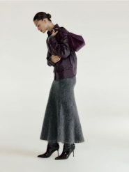 Spódnica maxi z wełną - ciemnoszary. Szare spódnice damskie Reserved, l, bez wzorów, z dzianiny, maxi, rozkloszowane. Za 299.99 zł.