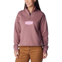 Bluza damska Columbia Lodge Quarter Zip. Czerwone bluzy damskie Columbia, s, bez wzorów, z bawełny, bez kaptura, trekkingowe. W wyprzedaży za 269.00 zł.