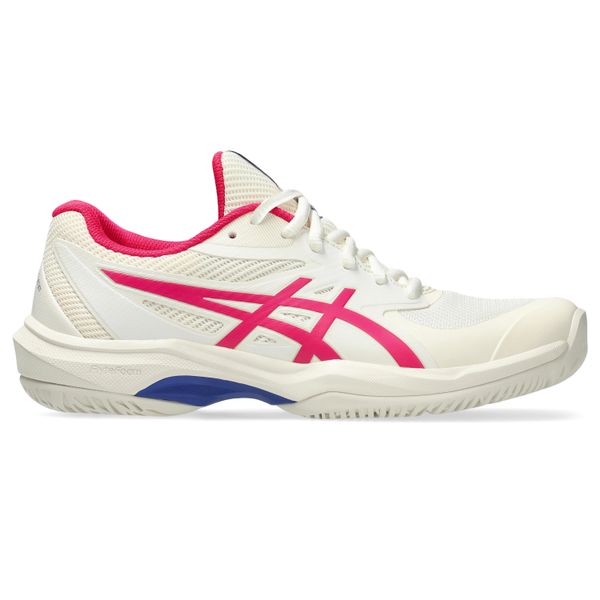 Damskie buty do tenisa Asics Game FF. Białe obuwie sportowe damskie Asics, bez wzorów, tenisowe. W wyprzedaży za 345.00 zł.
