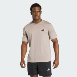 KOSZULKA WORKOUT ESSENTIALS FEELREADY. Szare koszulki sportowe męskie Adidas, l, bez wzorów, z bawełny, bez kołnierzyka, bez ramiączek, na fitness i siłownię, climacool (adidas). Za 153.55 zł.