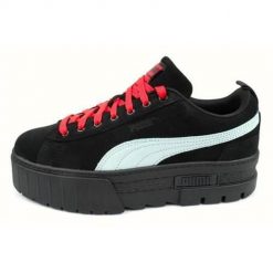 Buty do chodzenia damskie Puma Mayze Dua Lipa. Czarne obuwie sportowe damskie Puma, bez wzorów, z materiału, trekkingowe. Za 375.00 zł.