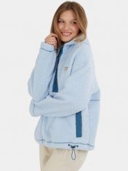 Bluza Damska Fundango Juniper Pile. Niebieskie bluzy damskie Fundango, m, bez wzorów, z materiału, z kapturem. Za 299.00 zł.