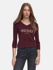 Guess Sweter W6BR55 Z1456 Bordowy Regular Fit. Czerwone swetry damskie Guess, xl, z aplikacjami, z wiskozy, bez kołnierzyka, bez ramiączek, bez kaptura. Za 344.99 zł.