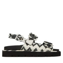 Sandały M Missoni. Białe sandały damskie M Missoni, bez wzorów, bez obcasa, na płaskiej podeszwie, bez zapięcia. Za 2,379.00 zł.