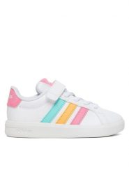Adidas Sneakersy Grand Court 3.0 El C KI6503 Biały. Białe buty sportowe dziewczęce Adidas, bez wzorów, ze skóry, bez zapięcia. Za 169.99 zł.