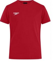 Koszulka T-Shirt męski Speedo Club Plain Tee. Czerwone koszulki sportowe męskie Speedo, m, bez wzorów, z bawełny, bez kołnierzyka, bez ramiączek, na fitness i siłownię. Za 61.98 zł.