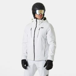 Kurtka narciarska Helly Hansen Alpha 4.0. Białe kurtki męskie Helly Hansen, m, bez wzorów, bez kaptura, narciarskie. W wyprzedaży za 1,676.50 zł.