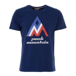 T-shirt Peak Mountain Cimes. Niebieskie t-shirty męskie Peak Mountain, m, bez wzorów, casualowe, bez kołnierzyka. W wyprzedaży za 141.00 zł.