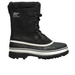 Buty Sorel Caribou™ Wp czarne męskie zimowe. Czarne śniegowce i trapery męskie Sorel, na zimę, z materiału, bez zapięcia. Za 845.50 zł.