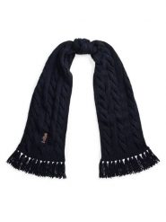 Polo Ralph Lauren Szalik 455P18119001 Granatowy. Niebieskie czapki i kapelusze damskie Polo Ralph Lauren, bez wzorów, z wełny. Za 599.99 zł.