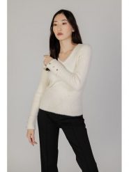 Morgan Sweter 212-MOOVE Écru Regular Fit. Swetry damskie Morgan, xl, bez wzorów, z syntetyku, bez kołnierzyka, bez ramiączek, bez kaptura. Za 152.85 zł.