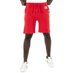 Męskie spodenki Leone 1947 Apparel. Czerwone buty sportowe męskie LEONE 1947 APPAREL, l, bez wzorów, z tkaniny, na fitness i siłownię. Za 85.88 zł.