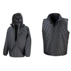 Męska Kurtka Core 3w1. Niebieskie kurtki męskie RESULT, m, bez wzorów, z materiału, eleganckie, z kapturem. Za 119.99 zł.