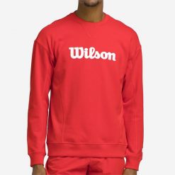 Bluza tenisowa męska Wilson Classic. Czerwone bluzy męskie Wilson, m, bez wzorów, z bawełny, bez kaptura, na fitness i siłownię. Za 199.99 zł.