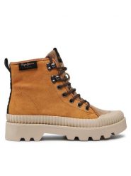 Pepe Jeans Trzewiki Ascot Desert PLS50429 Brązowy. Brązowe botki damskie Pepe Jeans, z jeansu, bez obcasa, na płaskiej podeszwie, bez zapięcia. Za 349.99 zł.