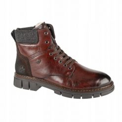 Kozaki Męskie Skóra. Brązowe kozaki męskie Rieker, ze skóry. Za 557.99 zł.