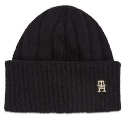 Czapka Tommy Hilfiger. Czarne czapki i kapelusze damskie Tommy Hilfiger, na zimę, bez wzorów. Za 369.99 zł.