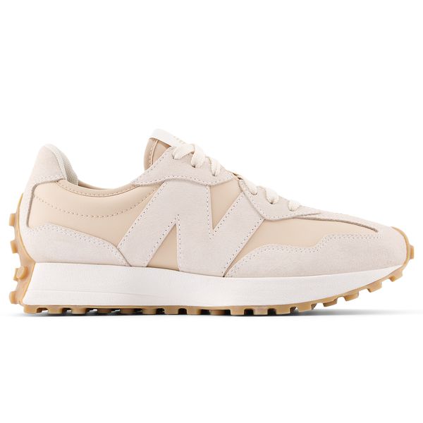 Buty damskie New Balance WS327KAX – beżowe. Brązowe obuwie sportowe damskie New Balance, bez wzorów, z dresówki. Za 549.99 zł.
