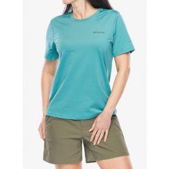 Koszulka szybkoschnąca damska Columbia Wild Springs. Zielone koszulki sportowe damskie Columbia, bez wzorów, bez kołnierzyka, bez ramiączek. Za 114.99 zł.