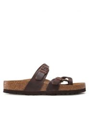 Birkenstock Japonki Mayari 0171321 Brązowy. Brązowe klapki damskie Birkenstock, bez wzorów, z nubiku, bez obcasa. Za 359.99 zł.