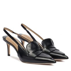 Szpilki LAUREN RALPH LAUREN. Czarne szpilki damskie Lauren Ralph Lauren, bez wzorów, bez obcasa, bez zapięcia. Za 859.99 zł.